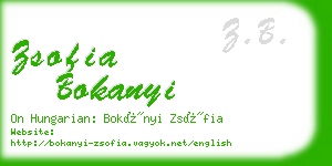 zsofia bokanyi business card